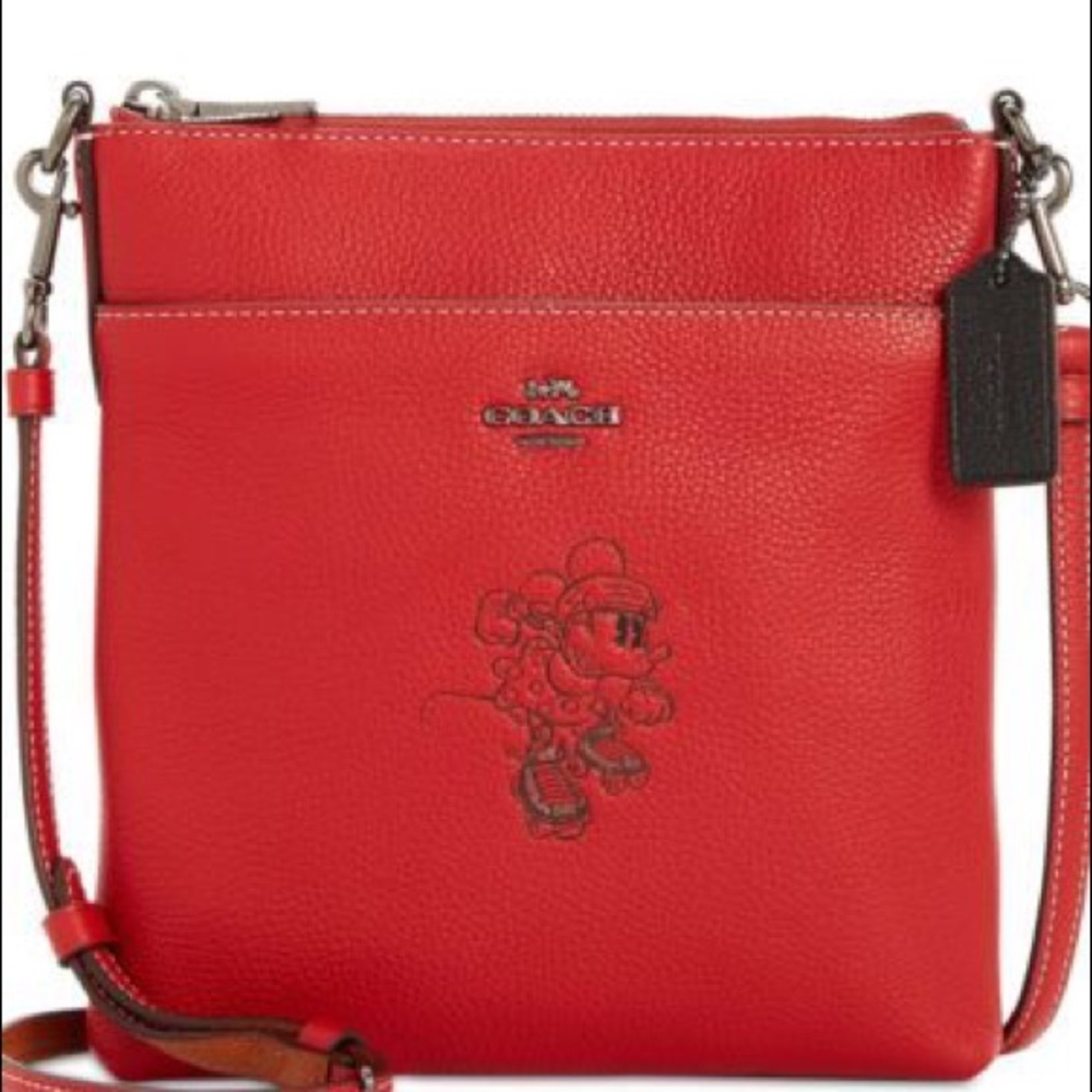 NWT Coach Minnie Mouse Crossbody Red Leather